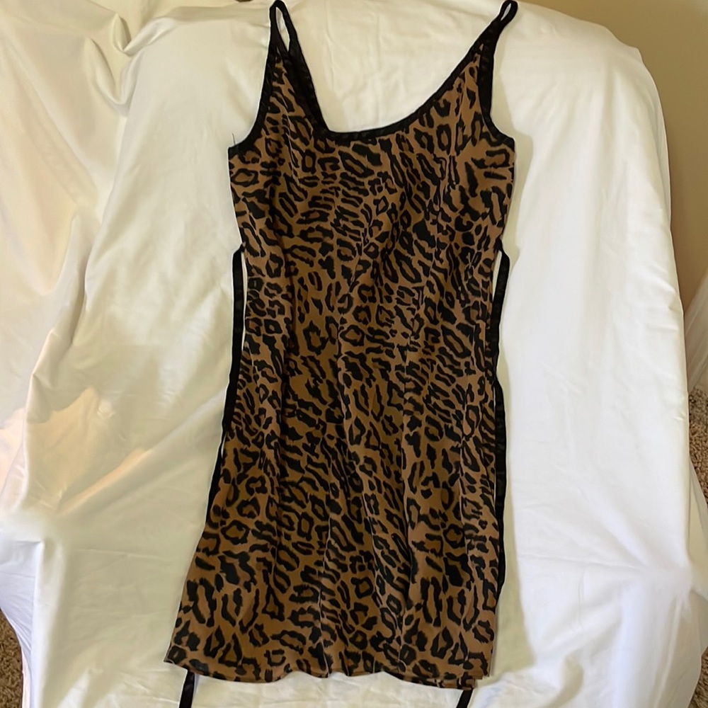 Vintage dawn joy Leopard Dress with tie back size 5/6